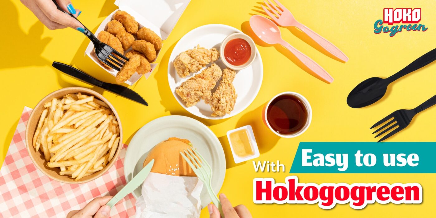 Hokogogreen ช้อนพลาสติก สีสันสดใส